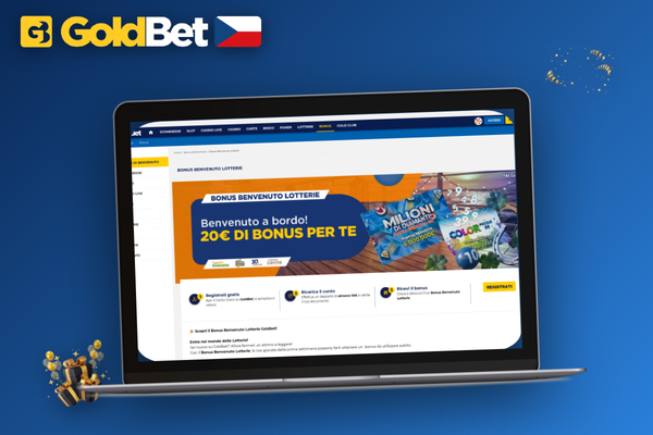 Sekce bonusů na webu Goldbet Casino se zvýrazněným aktuálním promo kódem GOLDBONUS
