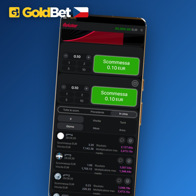 Živý chat hráčů v rozhraní Aviator na Goldbet Casino s emoji letadla