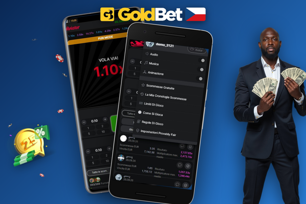 Přechod z demo na skutečnou hru Aviator v Goldbet Casino s platebními metodami