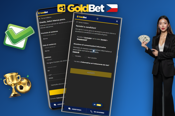 Ověření totožnosti v Goldbet Casino – fotografování občanského průkazu na mobilu