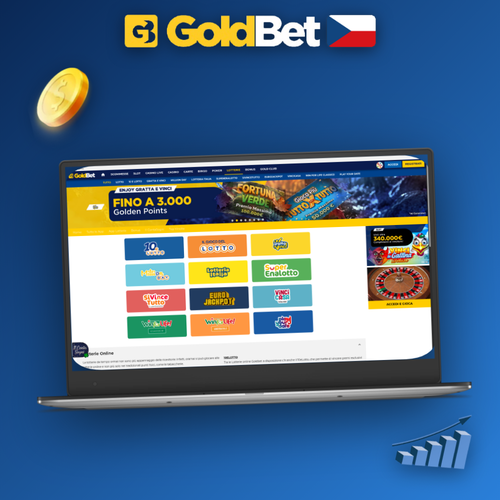 Goldbet Casino desktopový klient otevřený na notebooku a stolním PC v zlatočerném rozhraní
