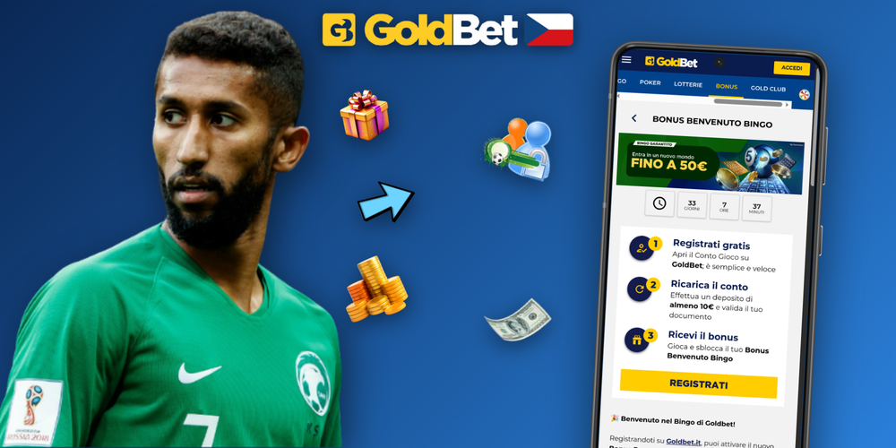 Registrační formulář Goldbet Casino s vyplněným promo kódem GOLDBONUS na počítači i mobilu